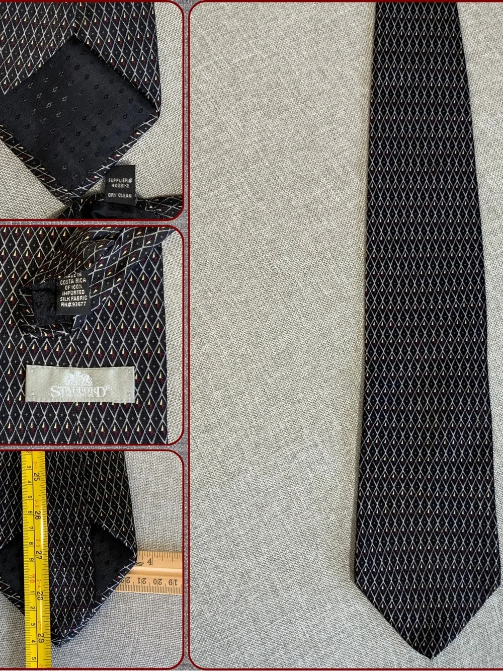 Stafford Silk Geometric Diamond Pattern Tie